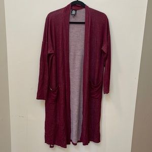 BOBEAU long cranberry cardigan